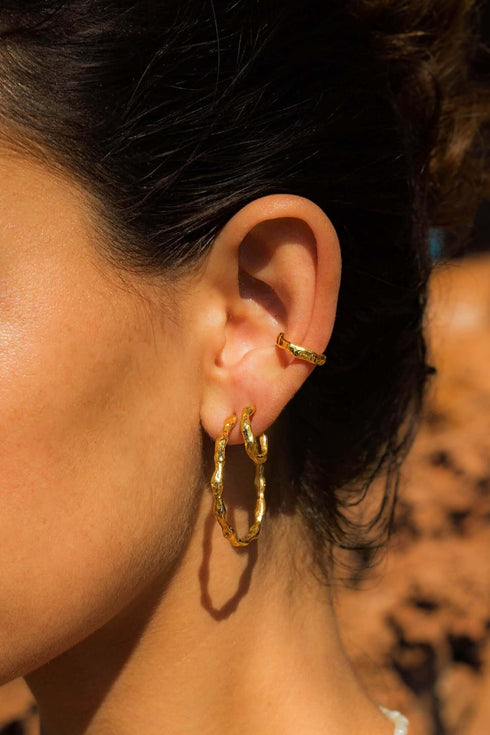 LARGE LUNA HOOPS GOLD
